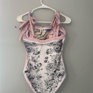 Amazon Women Swim One-Piece Swimsuit Pink, White, Black Floral